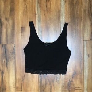 FOREVER21 | Black Crop Top with Lace